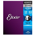 ELIXIR 80/20 Bronze Acoustic Strings w/POLYWEB Coating, Light .012-.053