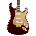 SQUIER 40th Anniversary Stratocaster, Gold Edition, Ruby Red Metallic