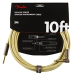 FENDER Deluxe Series Tweed Instrument Cable, STR/ANG, 10 ft., Tweed