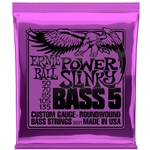 ERNIE BALL P02821 Power Slinky Nickel Wound 5-String Electric Bass Strings, .05-.105