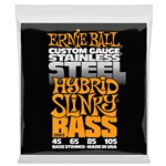ERNIE BALL Hybrid Slinky Stainless Steel Electric Bass Strings, 45-105