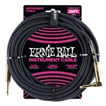 ERNIE BALL, Braided Instrument Cable, 25 ft. STR/ANG., Black