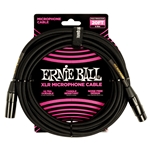 ERNIE BALL Braided XLR Microphone Cable M/F, 20ft., Black