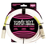 ERNIE BALL Classic XLR Microphone Cable, 20ft., M/F, White