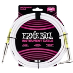 ERNIE BALL Classic Instrument Cable, 10 ft., STR/ANG, White