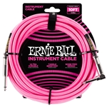 ERNIE BALL Braided Instrument Cable, 10 ft., STR/ANG, Neon Pink