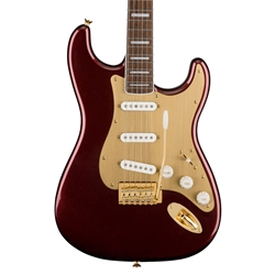 SQUIER 40th Anniversary Stratocaster, Gold Edition, Ruby Red Metallic
