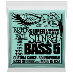 ERNIE BALL P02850 Slinky Nickel Wound Super Long Scale 5-String Electric Bass Strings, .045-.130