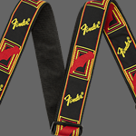 Fender 2" Monogrammed Strap, Black/Yellow/Red