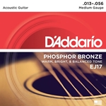 D'ADDARIO D'Addario EJ17 Phosphor Bronze Acoustic Guitar Strings, Medium, 13-56