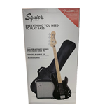 Squier Affinity Series™ Precision Bass® PJ Pack, Maple Fingerboard, Black, Gig Bag, Rumble 15 - 120V