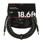 FENDER Deluxe Series Tweed Instrument Cable, 18.6 ft STR/STR, Black