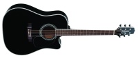 Takamine EF341SC Acoustic-Electric Guitar (with Case), Black