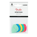 FENDER Offset Picks, Multi-Color, 6 ct