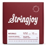 STRINGJOY 12-String Super Light (11-52) Phosphor Bronze Acoustic Guitar Strings
