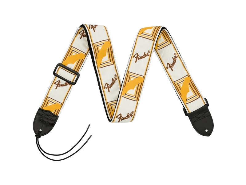 Jim's Music - FENDER 2'' Monogrammed Strap, White-Brown-Yellow