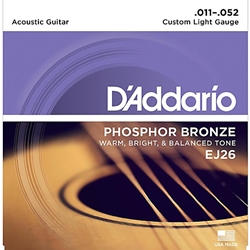D'Addario EJ26 Phosphor Bronze Acoustic Guitar Strings, Custom Light, 11-52