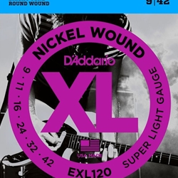 D'ADDARIO D'Addario EXL120 Nickel Wound Electric Guitar Strings, Super Light, 9-42