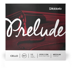 D'ADDARIO Prelude Cello String Set, 1/2 Scale, Medium Tension