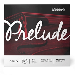 D'ADDARIO Prelude Cello String Set, 3/4 Scale, Medium Tension