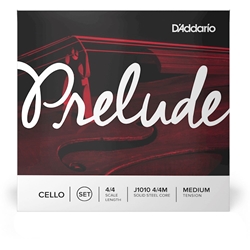 D'ADDARIO Prelude Cello String Set, 4/4 Scale, Medium Tension