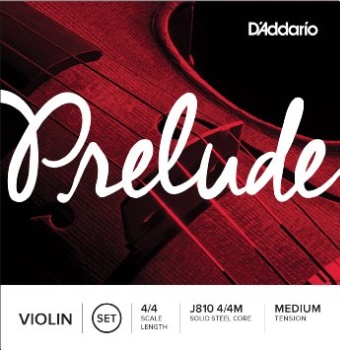 D'Addario Prelude Violin String Set, 4/4 Scale, Medium Tension