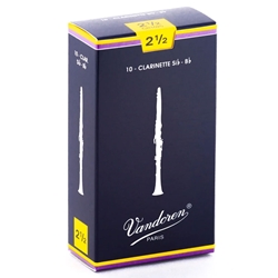 VANDOREN Traditional Bb Clarinet Reeds, 2.5 Strength, 10-Pack