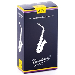 VANDOREN Traditional Alto Saxophone Reeds, 3.5 Strength, 10-Pack