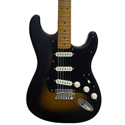 Squier 40th Anniversary Stratocaster®, Vintage Edition, Maple Fingerboard, Black Anodized Pickguard, Satin Wide 2-Color Sunburst