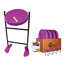 Panyard Jumbie Jam Steel Drum Educators 4-Pack - Tube Floor Stands - Purple Pans
