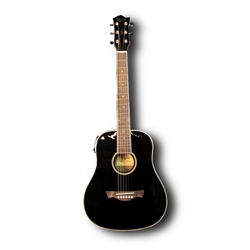 21st Century Pu Acoustic Steel String Baby size guitar, gloss black finish