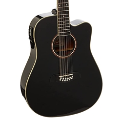 OSCAR SCHMIDT 12-String Acoustic Electric Guitar Black