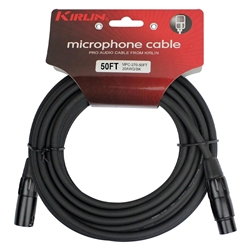 KIRLIN MPC-270PB XLR Microphone Cable, 20AWG, 50 ft., XLRM-XLRF