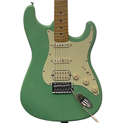 Tagima S Style Electric Guitar - Sea Green - All White Guard - Maple Board