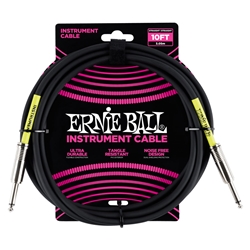 ERNIE BALL Classic Instrument Cable, 10 ft., STR-STR, Black