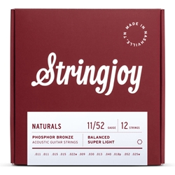 STRINGJOY 12-String Super Light (11-52) Phosphor Bronze Acoustic Guitar Strings