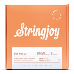 STRINGJOY Foxwoods Extra Light (10-50) Coated Phosphor Bronze Acoustic Strings