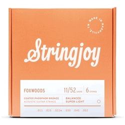 STRINGJOY Foxwoods Super Light (11-52) Coated Phosphor Bronze Acoustic Strings