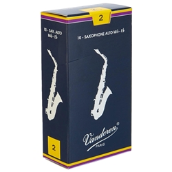 VANDOREN Traditional Alto Saxophone Reeds, 2.0 Strength, 10-Pack